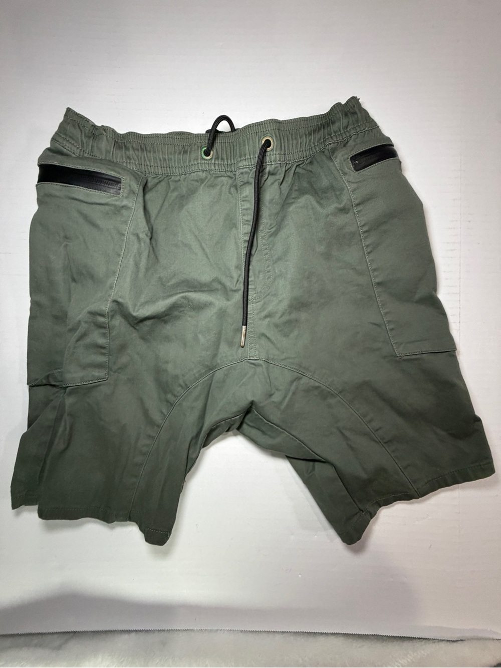 Zanerobe Olive Green Cargo Drawstring Shorts